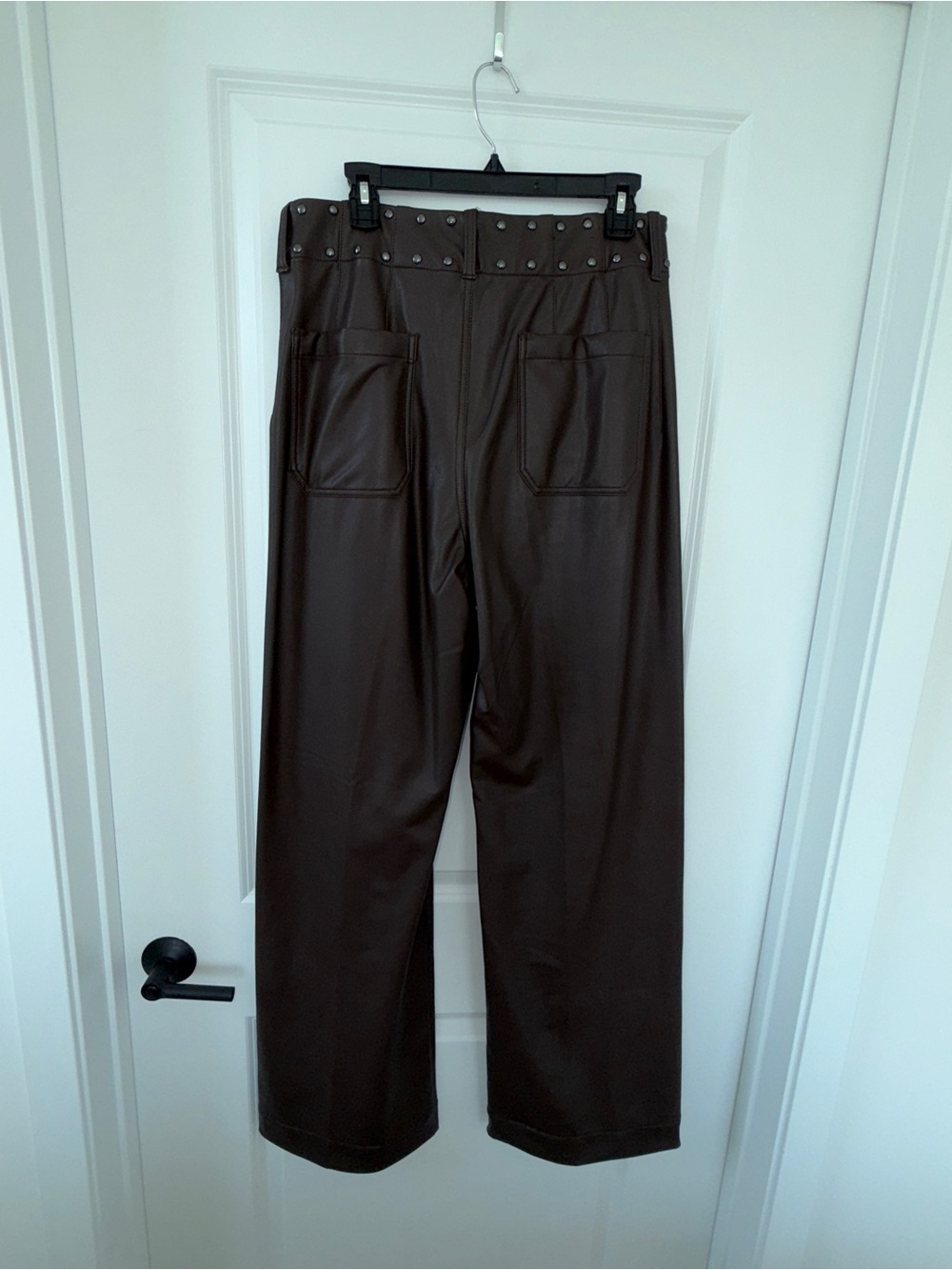 Anthropologie NWT Colette Full-Length Faux Leather Studded Pants by Maeve - Picture 7 of 12